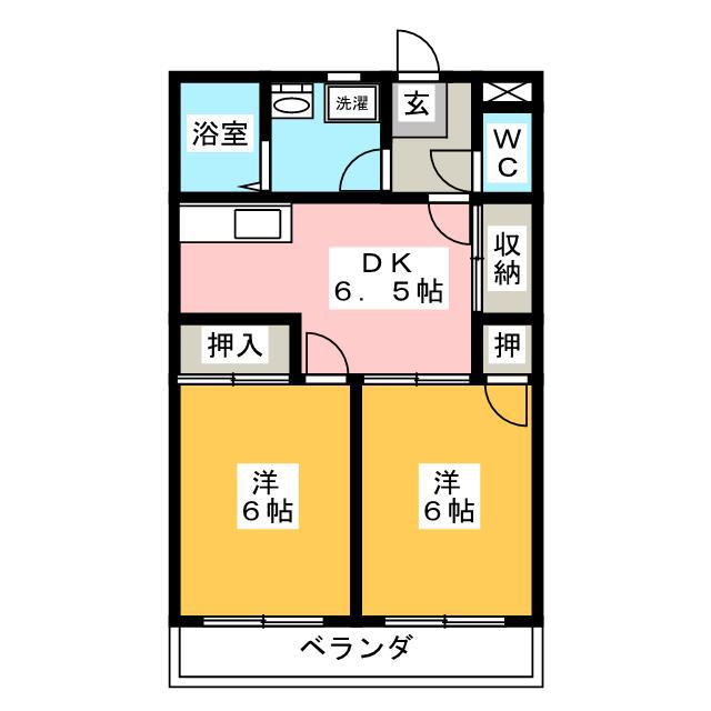 KARASUNO(2DK/2階)の間取り写真