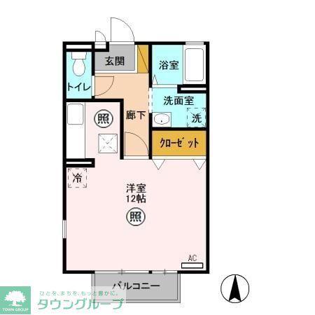 クレールI(ワンルーム/1階)の間取り写真