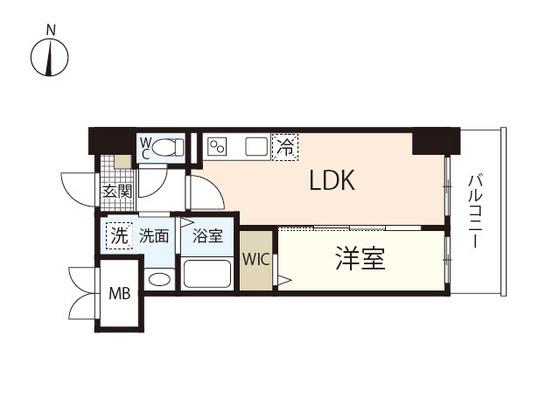 サーパスフォーシア大供(1LDK/11階)の間取り写真