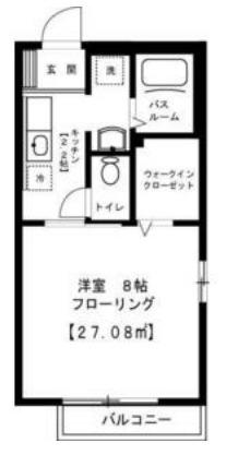 ベルリビオンI(1K/2階)の間取り写真