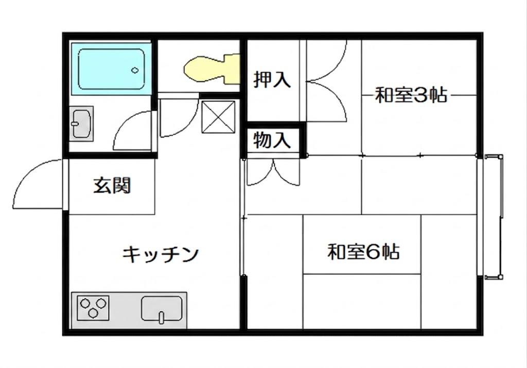 コーポ潮(2K/1階)の間取り写真