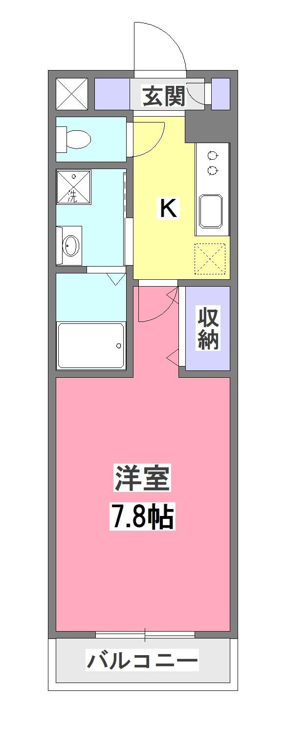 ラ パーチェ S(1K/2階)の間取り写真