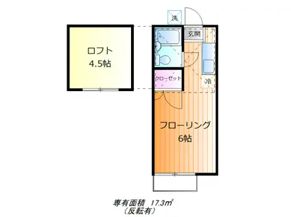 AMハイツ(1K/2階)の間取り写真
