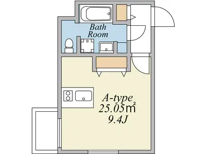 メゾンエランプース(ワンルーム/2階)の間取り写真