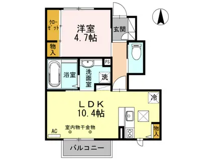 ソーラーハイツ(1LDK/1階)の間取り写真