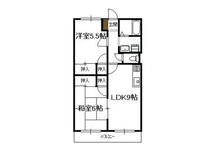 サニーコート平野(2LDK/3階)の間取り写真