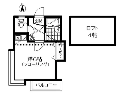 ES桜上水(ワンルーム/2階)の間取り写真