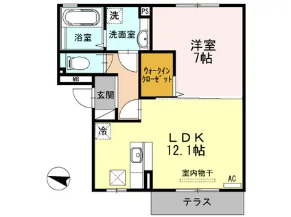 メゾンラフィーネ 302(1LDK/3階)の間取り写真