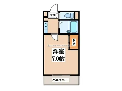 長田ルグラン(1K/6階)の間取り写真