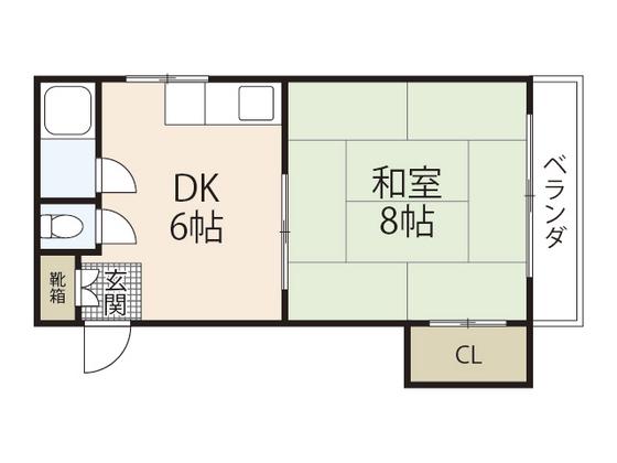 塩本ビル(1DK/4階)の間取り写真