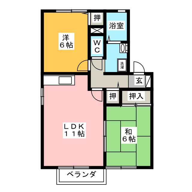 クレールU(2LDK/2階)の間取り写真