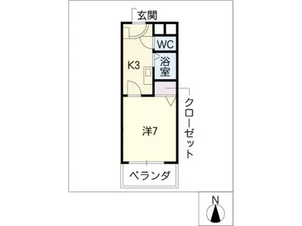 ハイツヤマオ(1K/1階)の間取り写真