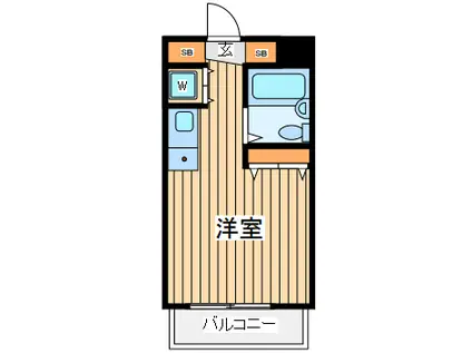 ピュアハイツ三ツ沢(ワンルーム/5階)の間取り写真