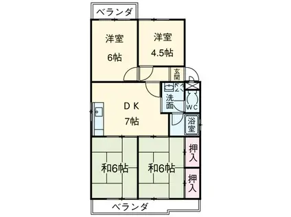 第二マンション鈴木(4LDK/3階)の間取り写真