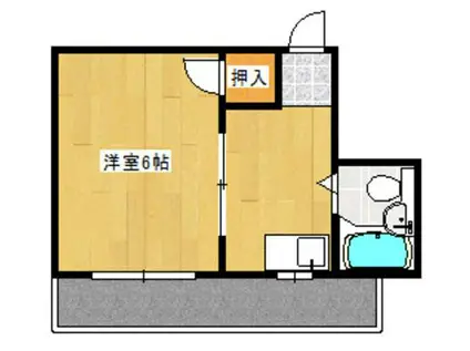 コート東ハゼII(1K/2階)の間取り写真