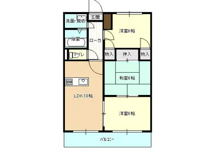 ユーミーマンションアルファ(3LDK/1階)の間取り写真