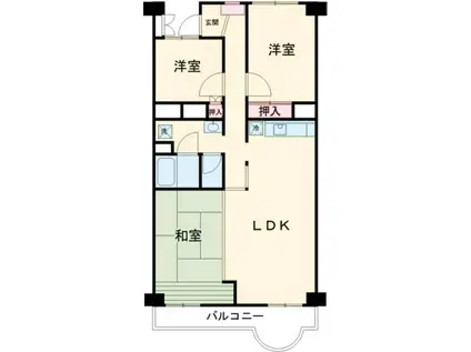 高崎セントラルハイツ(3LDK/5階)の間取り写真