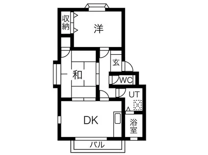 シーダ・ハスネA棟(2DK/2階)の間取り写真