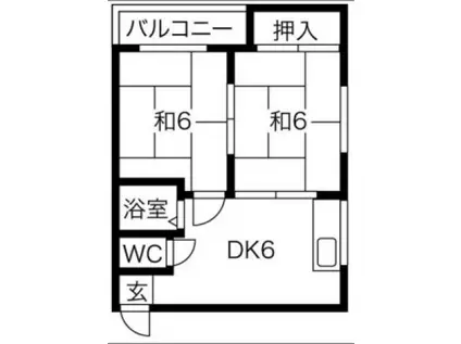 プレアール竹渕東(2DK/3階)の間取り写真