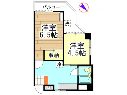 第1野田マンション(2DK/4階)の間取り写真
