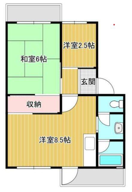 砥堀第2コーポラス(2LDK/1階)の間取り写真