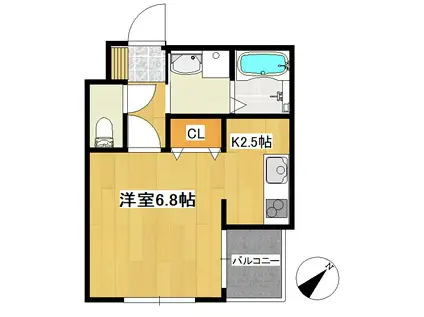 レペル志免東(1K/5階)の間取り写真