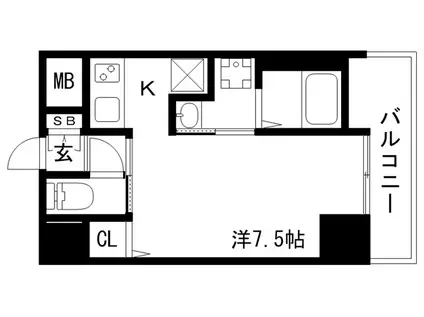 MJC神戸ブレイヴ(1K/10階)の間取り写真
