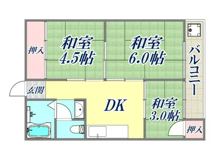 オール甲子園(3DK/3階)の間取り写真