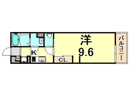 グランパシフィック東園田(1K/3階)の間取り写真
