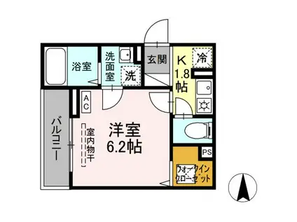 T&P TAKENOTSUKA(1K/1階)の間取り写真