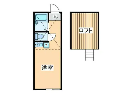 シェルブール小田(ワンルーム/2階)の間取り写真