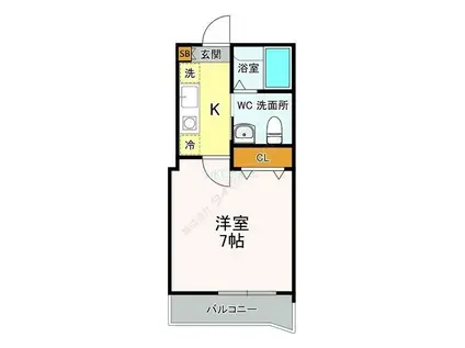 ピアンタ鬼越(1K/1階)の間取り写真