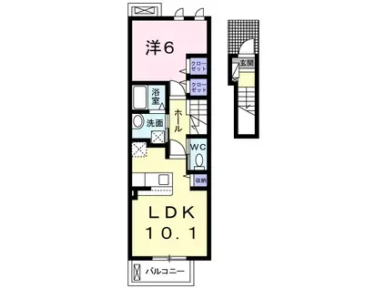 ヴィオラハウス II(1LDK/2階)の間取り写真