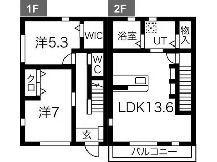 エスペランサ(2LDK/1階)の間取り写真