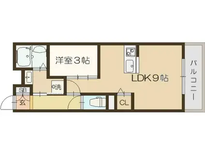 大和田4丁目アパート(1LDK/5階)の間取り写真
