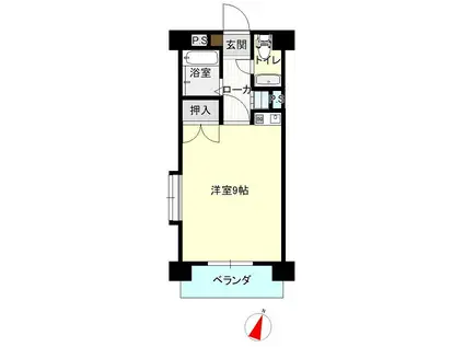 ル・ステュディオ・オー・ベール(ワンルーム/2階)の間取り写真