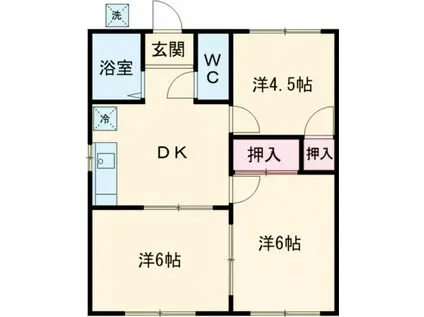 メロディーハイム(3DK/1階)の間取り写真