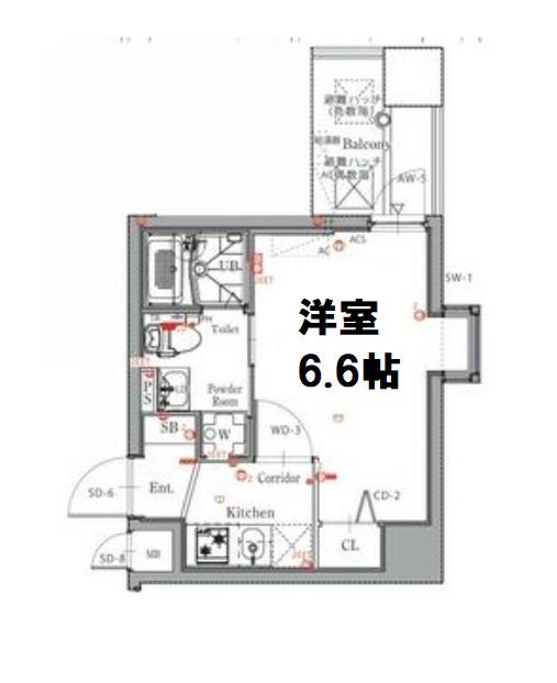 LIVIAZ NAMBA SOL(1K/2階)の間取り写真