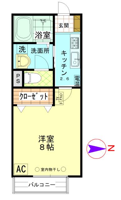 リヴェール(1K/1階)の間取り写真