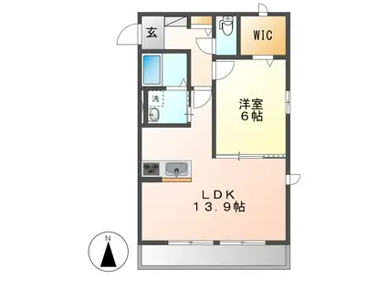 ウィステリアII(1LDK/2階)の間取り写真