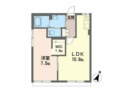 キャッスルバレーA(1LDK/1階)の間取り写真