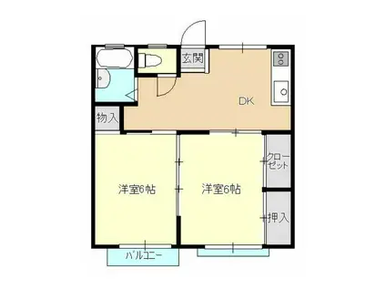 ハイムストーク(2DK/2階)の間取り写真