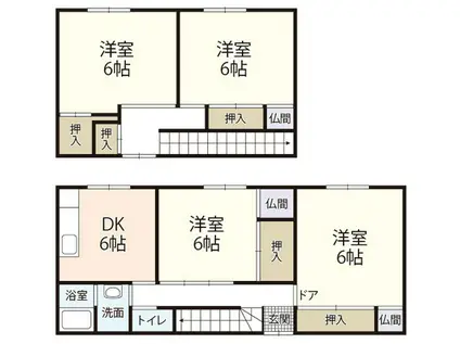 メゾネット林 A棟(4DK/1階)の間取り写真