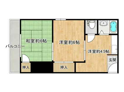 共栄マンション(2DK/2階)の間取り写真