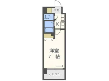 エスリード三宮(1K/4階)の間取り写真
