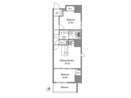 ルネサンスコート秋葉原(2DK/6階)の間取り写真