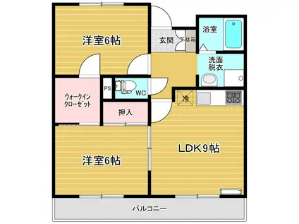 サンガーデン大山III(2LDK/3階)の間取り写真
