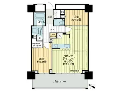 ベイシティタワーズ神戸ウエスト(2LDK/7階)の間取り写真