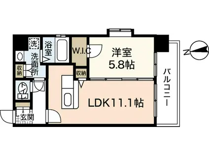 ルネススターツ(1LDK/2階)の間取り写真
