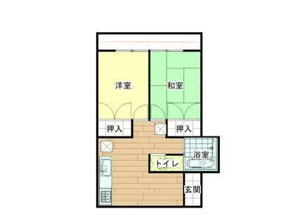 コーポ大橋 初期費用5万円のみ(2DK/2階)の間取り写真